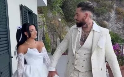 Erster Hochzeitstag: Leyla und Mike Heiter tanzen im Regen