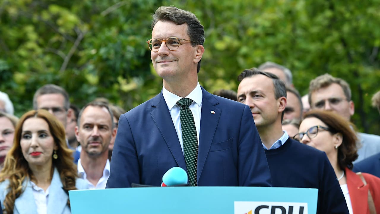 NRW-CDU-Chef: Wahlsieger Wüst stichelt gegen Merz und Söder