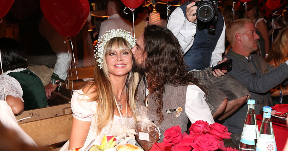 Im weißen Satin-Dirndl sieht Heidi Klum aus wie eine Braut
