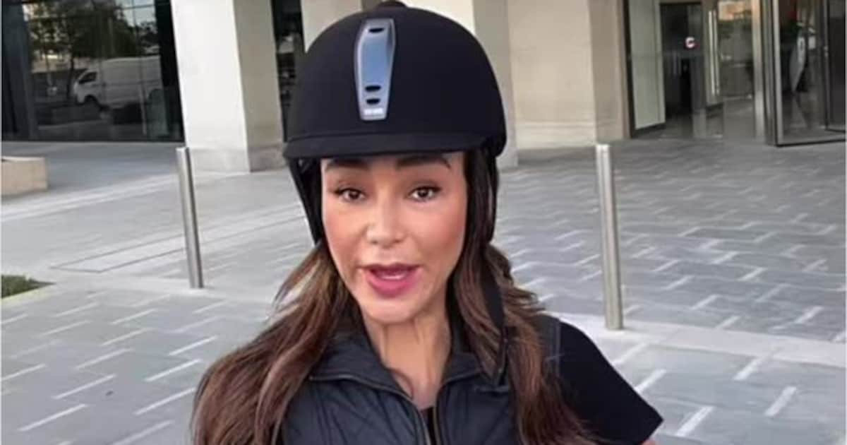 Noch etwas unsicher: Verona Pooth sitzt nach 15 Jahren wieder im Sattel