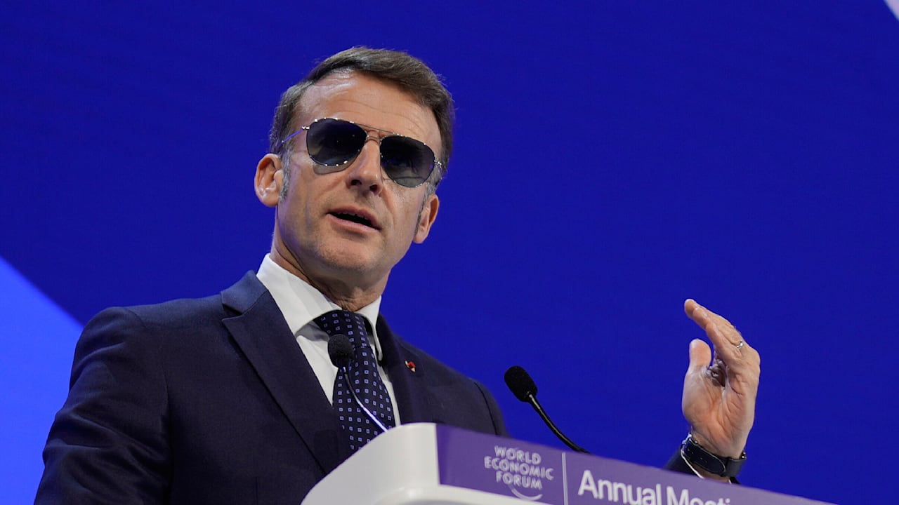 Bei Rede in Davos: Emmanuel Macron fordert EU-„Handels-Bazooka“ gegen Trump
