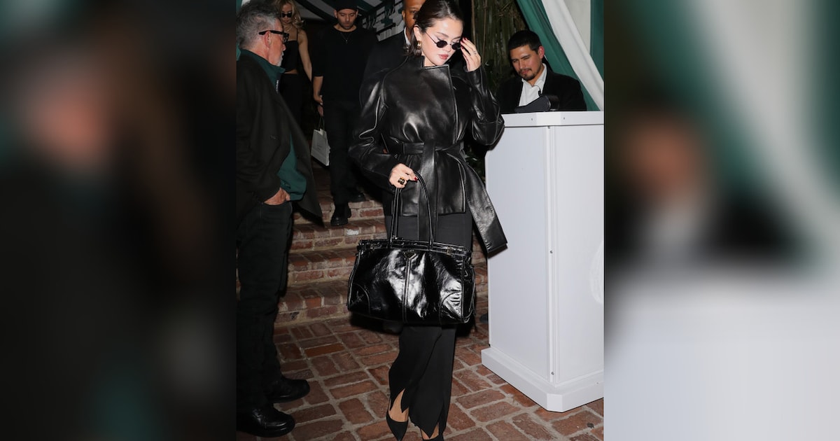 Selena Gomez glänzt im Komplett-Leder-Look bei einer Hollywood-Party